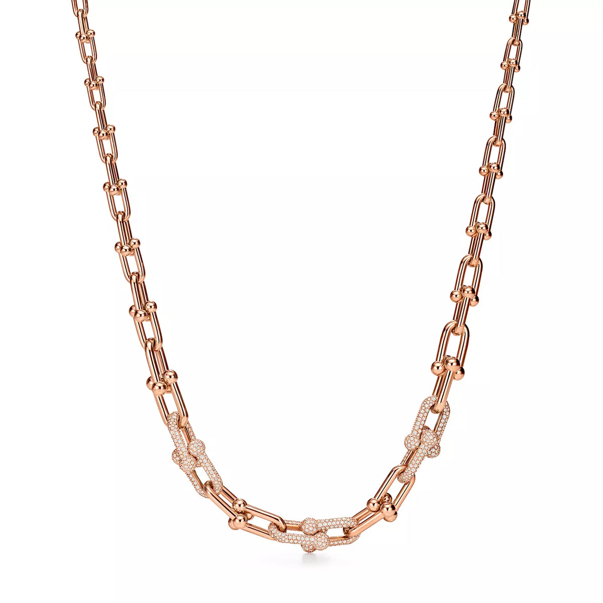 Tiffany HardWear Graduated Link Necklace with Pavé Diamonds