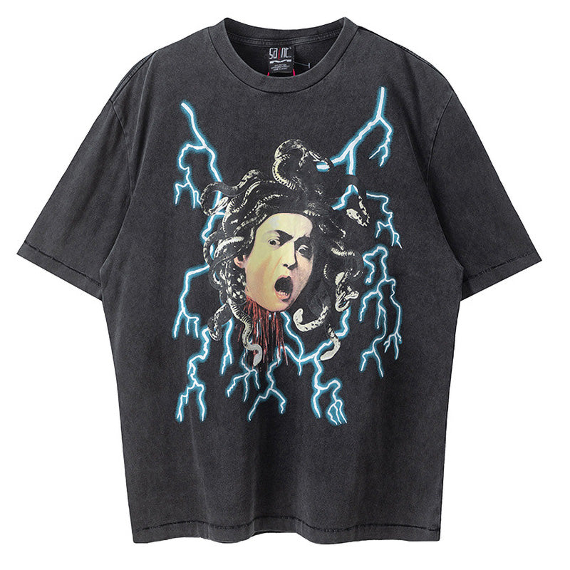 SAINT MICHAEL + TEFLON DISCO Distressed Printed Cotton-Jersey T-Shirt