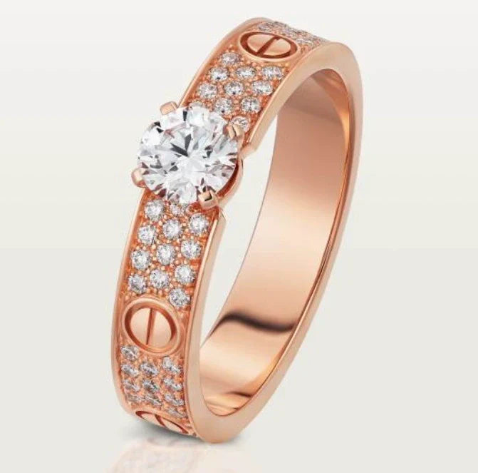 Cartier Love Ring with Diamond, Rose Gold