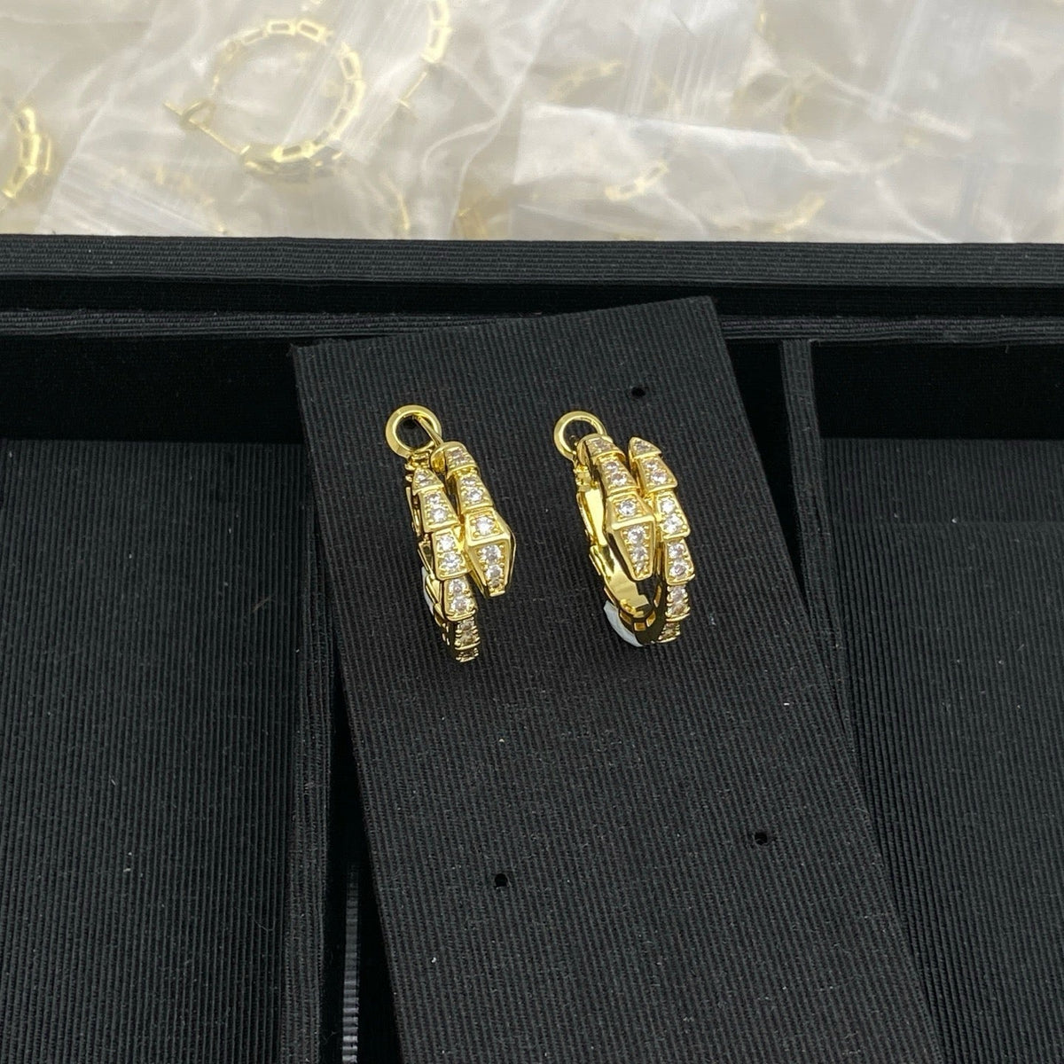 BVLG Serpenti Viper Diamond Earrings