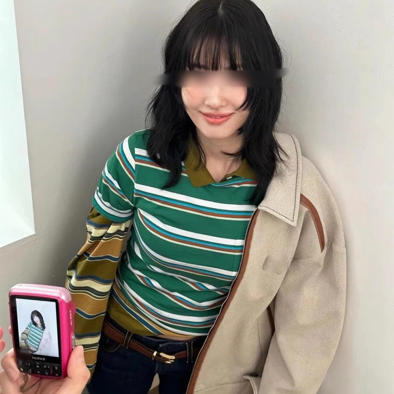 Miu Miu Strip Short Sleeve Shirt