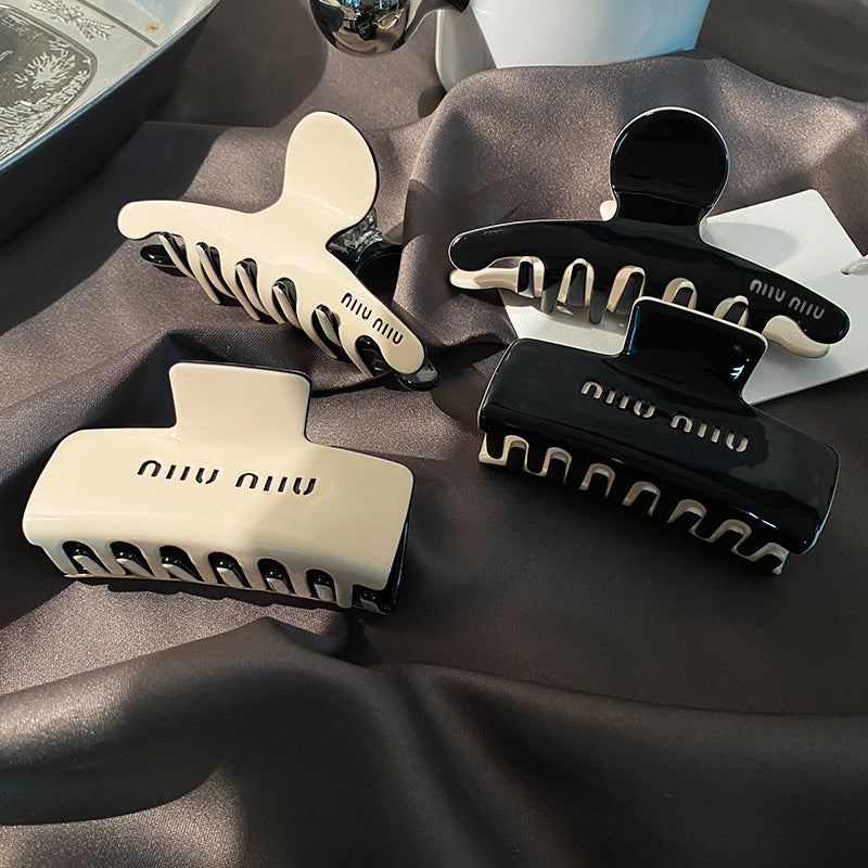 Miu Miu Black White Hair Claw
