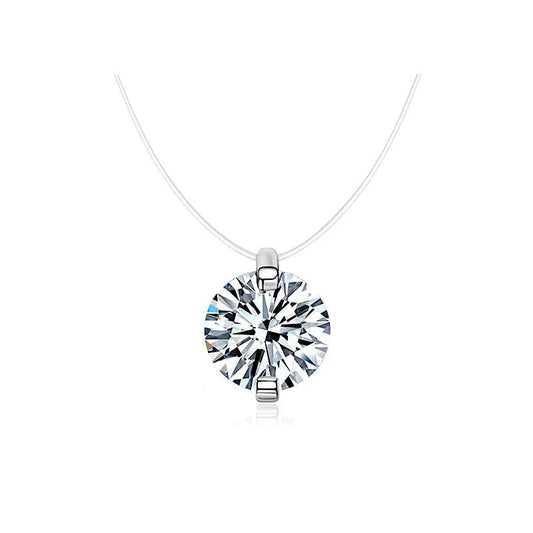 1-3CT Moissanite Enhanced Nvlon Thread Band Necklace