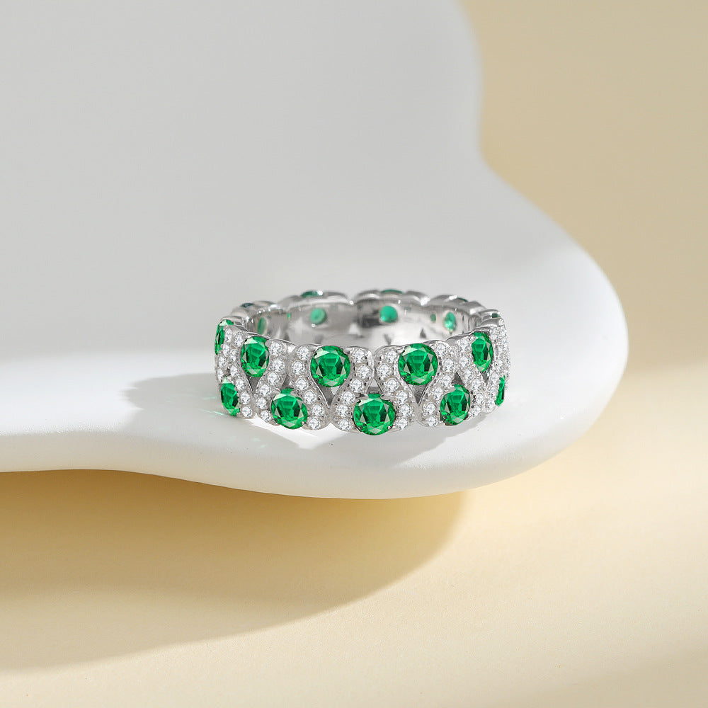 6.5MM Wide Band ColorfuRings in 925 Sterling Silver Moissanite Ring
