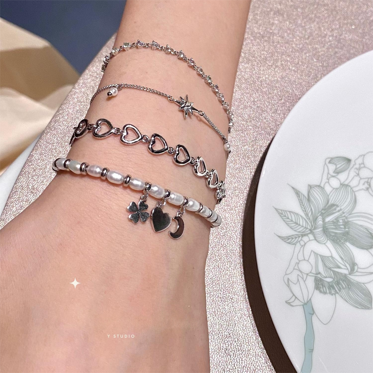 Pearl Charm Bracelet