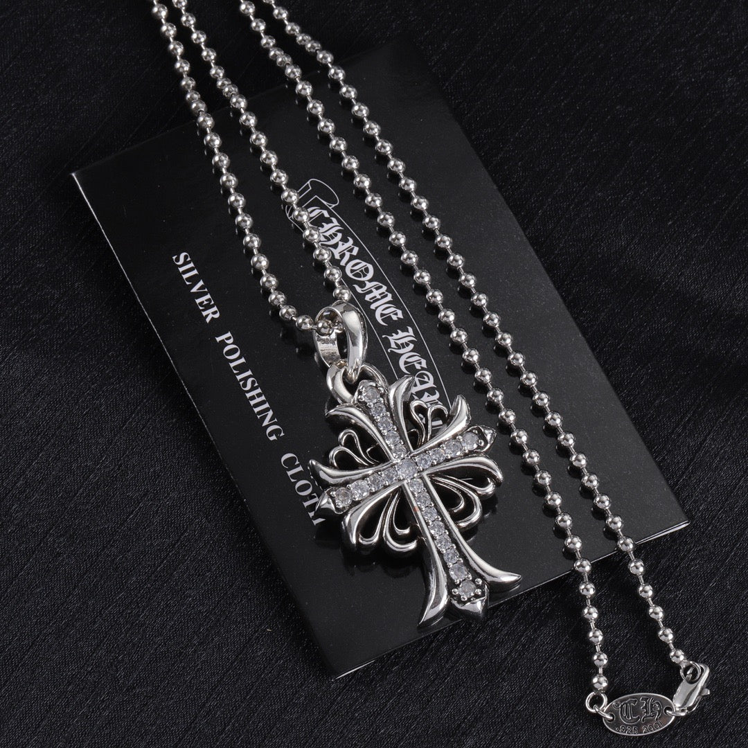 Chrome Hearts Diamond Pendant Necklace