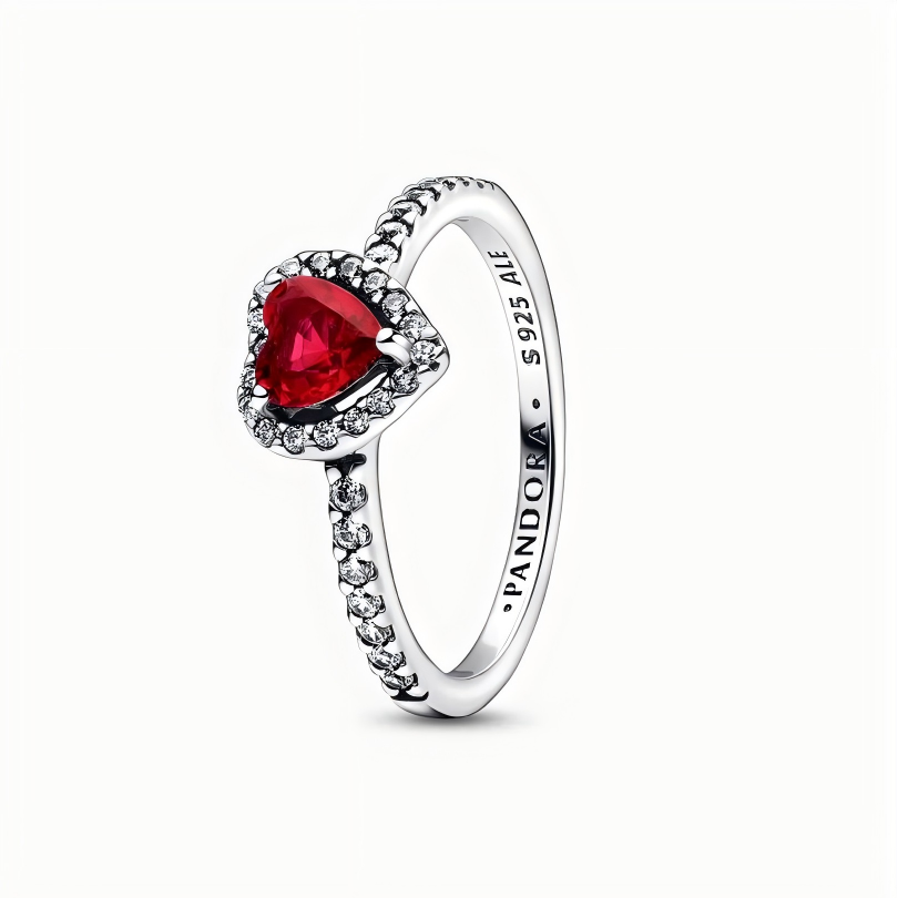 Pandora Double Heart Sparkling Ring