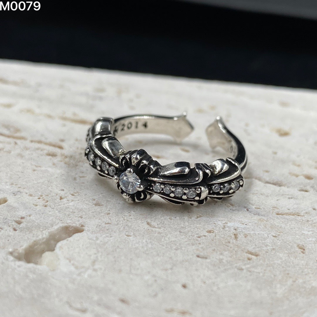 Chrome Hearts Diamond Open-End Ring