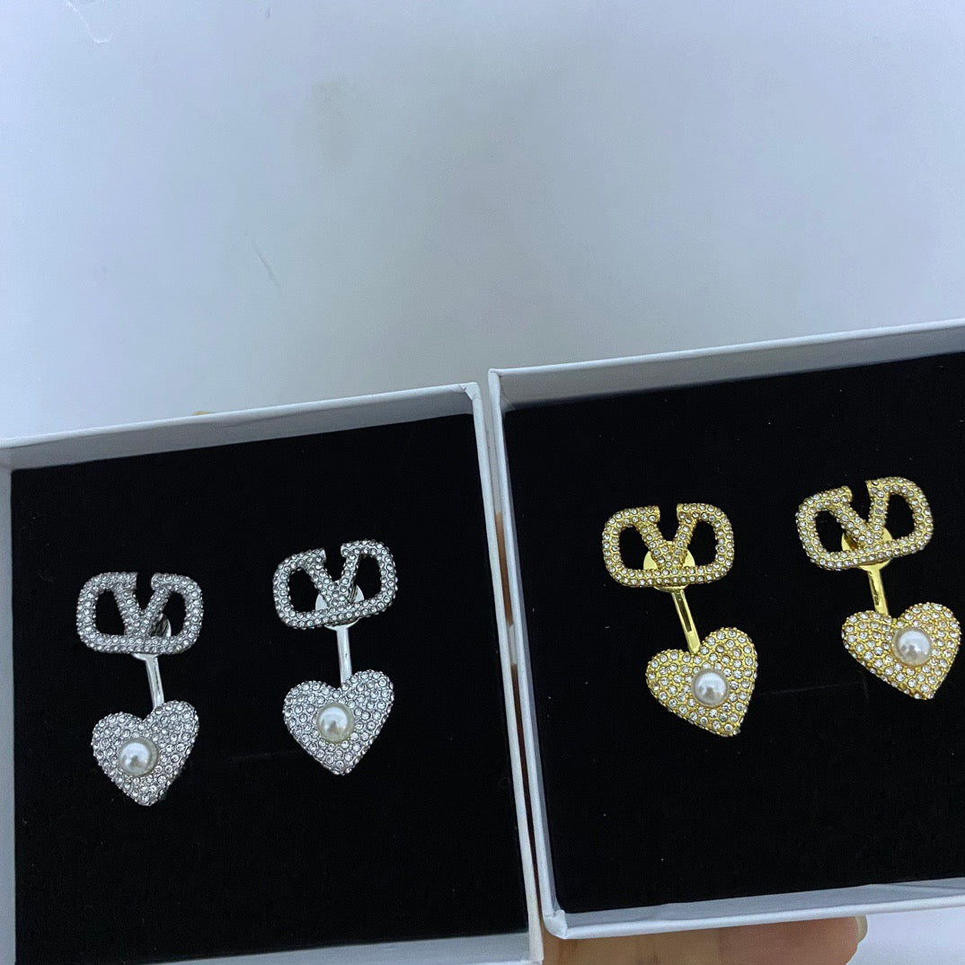 Valentino Heart Diamond Earrings