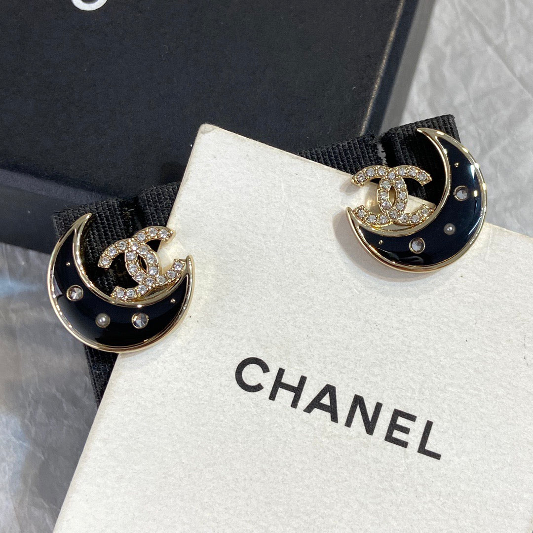 Chanel Moon Earrings