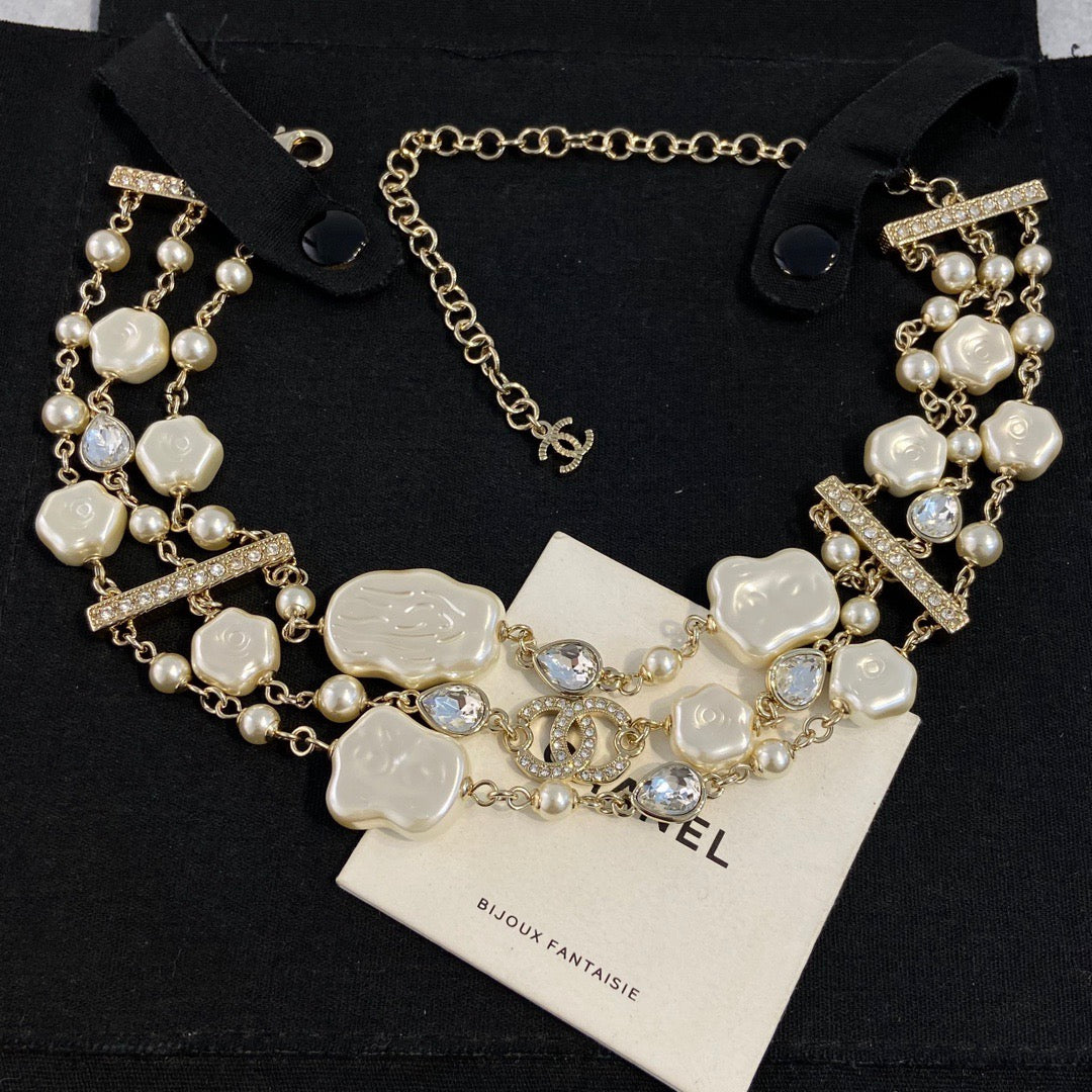 Chanel Pearl Sweater Necklace Choker