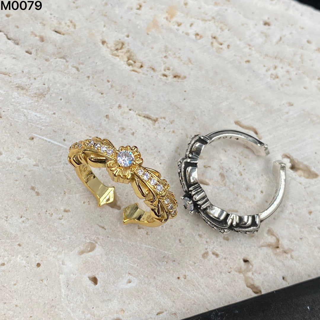 Chrome Hearts Diamond Open-End Ring