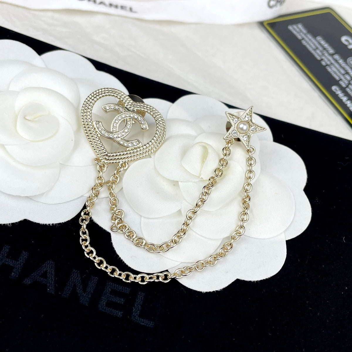 Chanel Heart Star Brooch