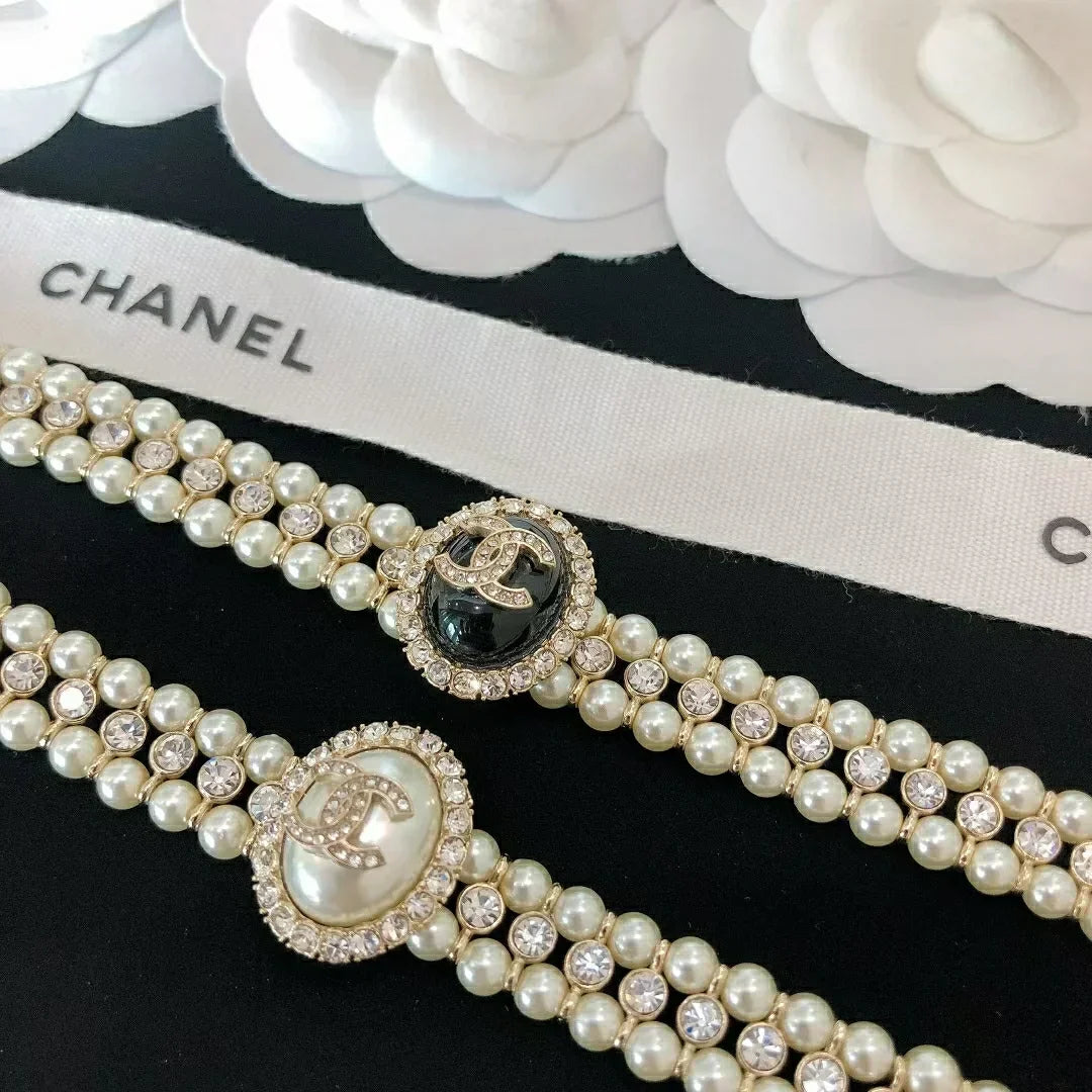 Chanel Pearl Black Choker