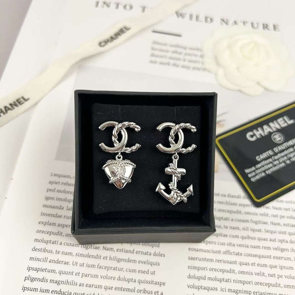 Chanel Heart Anchor Earrings