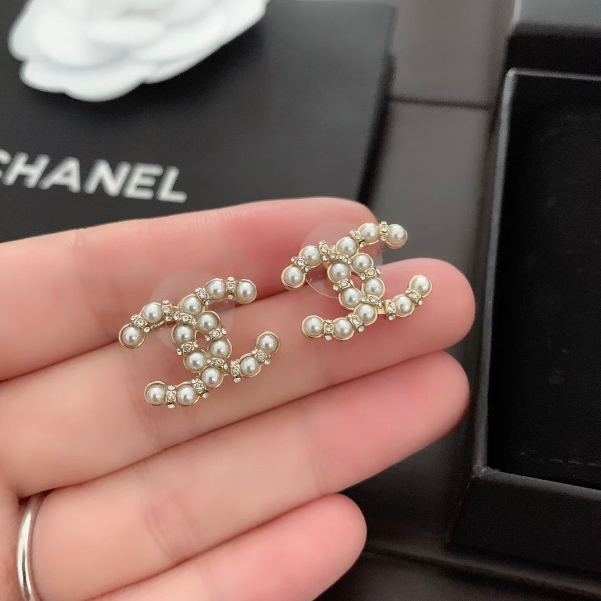 Chanel Pearl Earrings