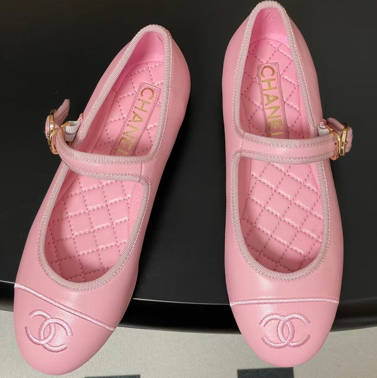 Chanel Pink Lambskin Flat