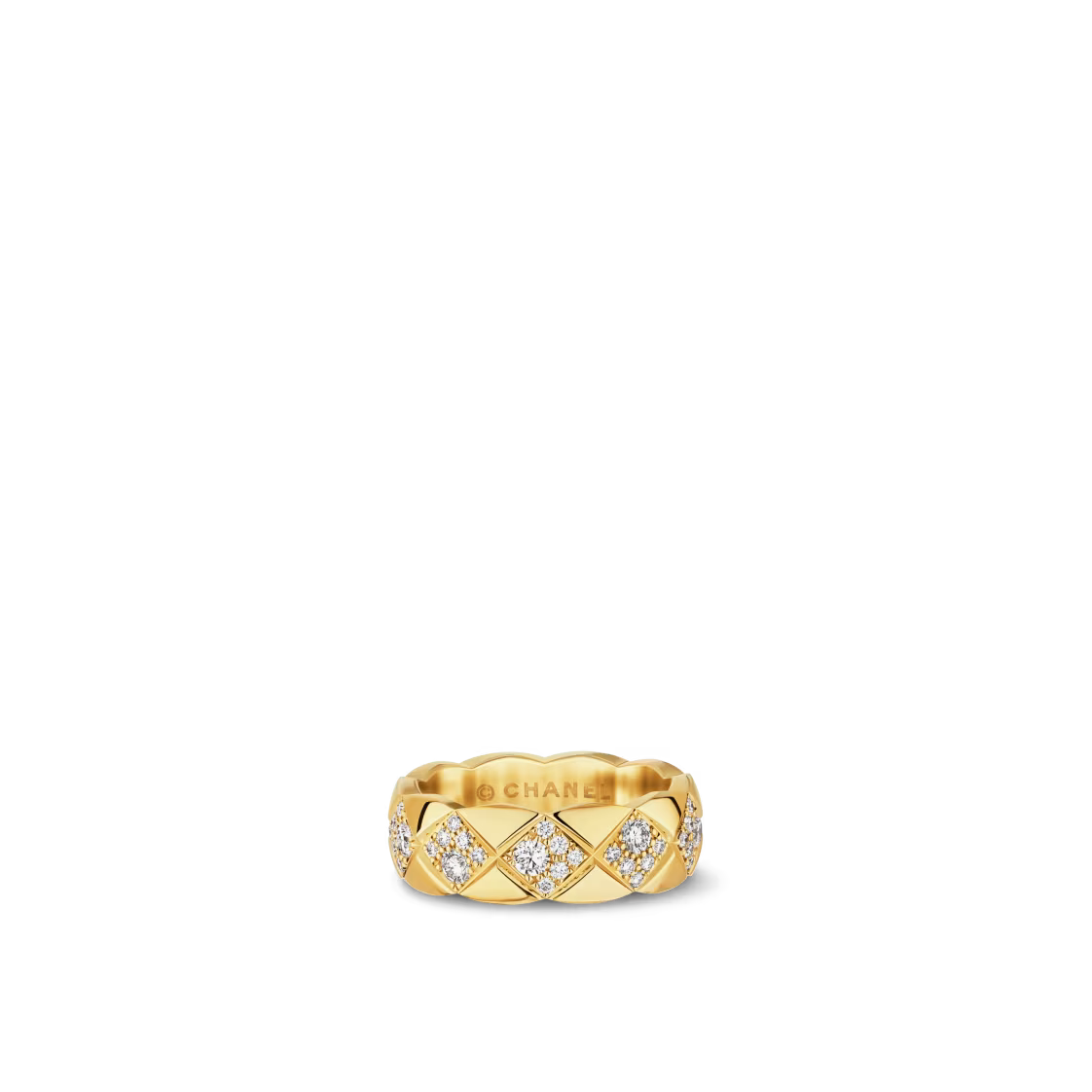 Chanel Coco Crush Ring Quilted Motif Diamonds