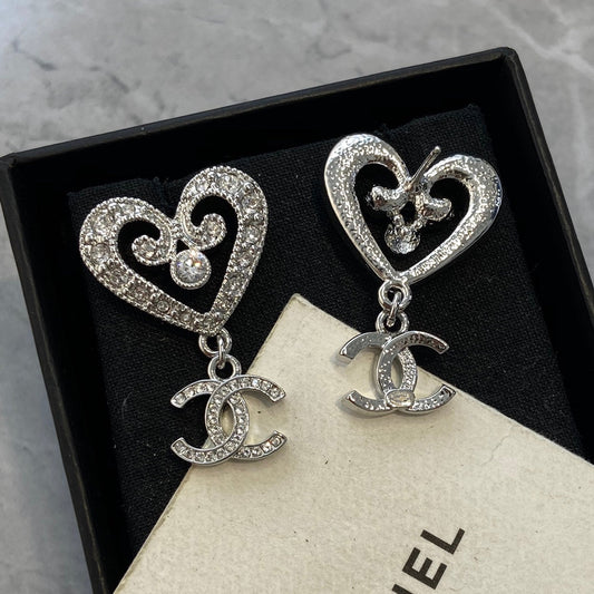 Chanel Heart Diamond Earrings